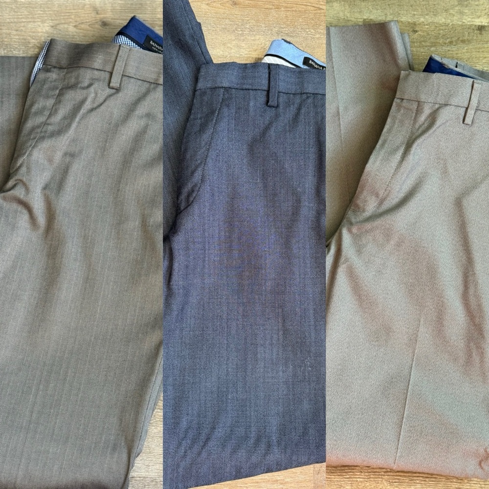 Men’s Banana Republic Dress Pants Lot of 3 Non iron Slim fit business casual